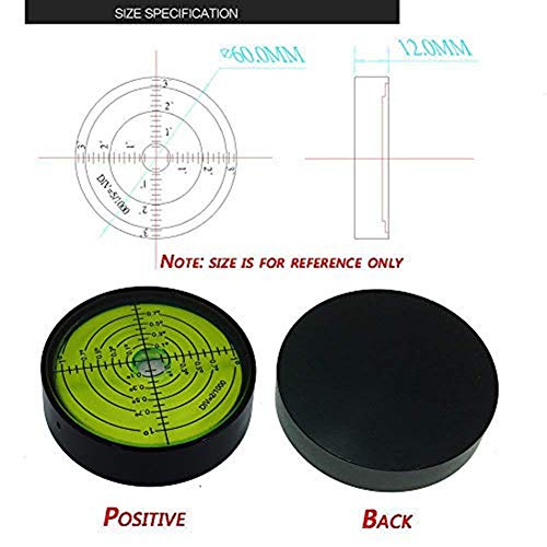 Aluminum alloy high precision horizontal bubble universal high precision small level bubble level meter circular bubble correction Convenient and quick (Black-green) - color: Black-green