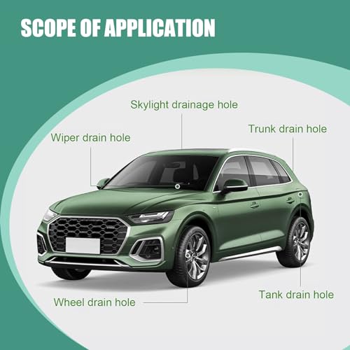 1 PC Car Drain Hole Unblocker, 9.8Ft Flexible Door Sunroof Fuel Tank Cover Drain Hole Pipe Brush, Special Cleaning Tool for Leak Plugging, Universal for Car Refrigerator Dredging (Green)