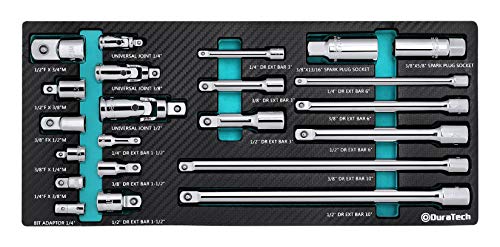 DURATECH 22-Piece Drive Tool Accessory Set with Extension Bars & Adapters