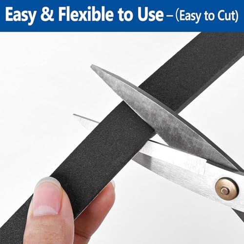 Kikerike Self Adhesive Foam Tape Weatherstrip 1/2In x 3/8In x 16.5Ft High Density Foam Insulation Strips Seal Weather Stripping with Strong Adhesive for Door and Window Sound Isolation Soundproofing - size: 1/2in x 3/8in x 16.5Ft