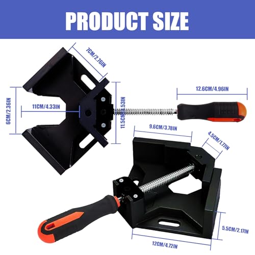 Corner Clamp 4pcs 90 Degree Right Angle Clamp - color: Black