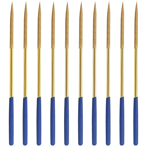 10 Pcs Diamond Needle File, 5x180mm, Round, 150 Grit