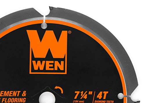WEN BL0704 7-1/4-Inch 4-Tooth Diamond-Tipped (PCD) Professional Circular Saw Blade for Fiber Cement and Laminate Flooring