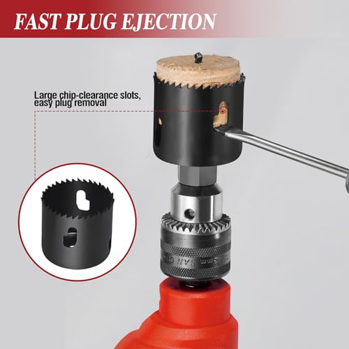 BECOWIN 1-3/8" - 1-3/4" Door Lock Installation Kit for Wood Doors Red