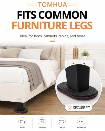 Furniture Sliders for Hardwood Floors Felt Heavy-Duty Furniture Movers - color: Black 4pcs