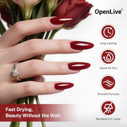 OpenLive 16.5ml Dark Red Nail Polish Large Volume Nail Polish - color: Dark Red