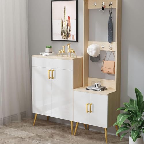 Goldenwarm 5 Pack 5 in Gold Cabinet Handles Square Drawer Pulls - color: Gold, size: 5 Inch Hole Center