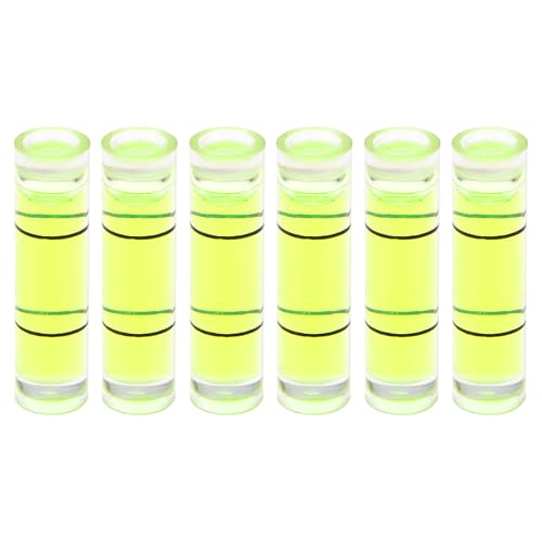 HARFINGTON 6pcs Small Cylindrical Bubble Level Vials 7x26mm PMMA Mini Horizontal Bubble Spirit Level Measuring Layout Tools for RV TV Picture Frame Hanging Tool Leveler - size: 7x26mm