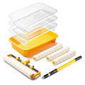 Voomey 18" Paint Roller Kit，10Pc Paint Roller Tray with Liner,12" 18" Microfiber Paint Roller,Paint Extension Pole，Suitable for DIY Interior Walls, Rooms - size: 18" Paint Roller Kit & Extension Pole