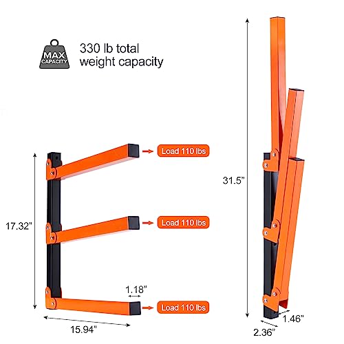 Ultrawall Wall Mount Wood Organizer and Lumber Storage Rack with 3-Level - style: Industrial