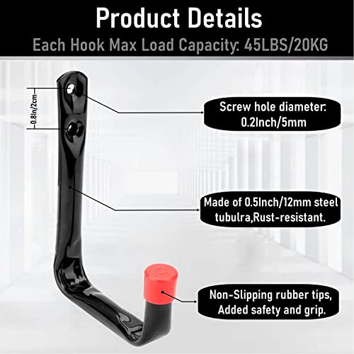 12 Pack Garage Hooks, 3.5Inch Utility Hooks, Heavy Duty Garage Storage Wall Hooks - size: 4.7 Inch x 3.5 Inch