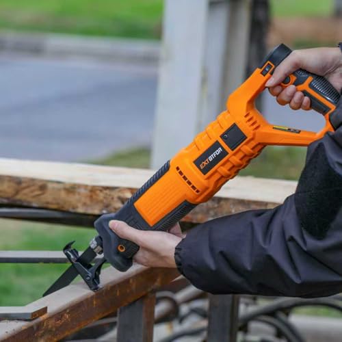 7Amp Reciprocating Saw, 360° Handle 6 Variable Speed 5 Saw Blades