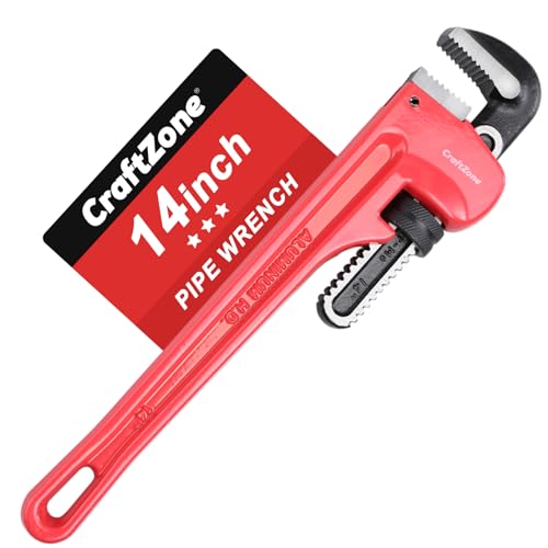14-Inch Aluminum Pipe Wrench, 14-Inch, Heavy-Duty Adjustable Straight Plumbing Wrench, Drop-Forged Jaw, Lightweight Design, Versatile for Plumbing & Home Repair - size: 14IN
