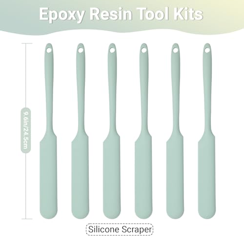 Gartful 6PCS Silicone Spatula Sticks, Non-Stick Epoxy Resin Mixing Sticks Scraper Tools, Reusable Stirring Rods for Resin, Paint, Waxing, Liquid, Arts Crafts Supplies, Facial Mask, Light Green - color: Light Green, size: Large
