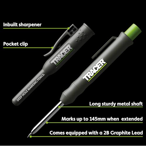 TRACER Contour Gauge 250mm (10”) Precise Marking Gauge with TRACER Deep Hole Construction Pencil. Gauge and Carpenters Pencil Set - style: 250mm (10”) plus Pencil