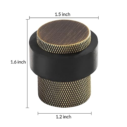 1-1/2 Inch Length, 1-3/5 Height, Cylindrical Floor Mount Door Stopper Holder - Heavy Duty, Brass, Bronze Finish, Keeps Door Open, 1 Pack - color: Bronze