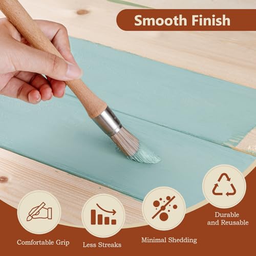 Trim Paint Brush, 0.6", 3 Pcs Round Brushes for Walls, Touch Up | Trim Painting Tool for Detail Areas, Corners and House Wall Edges, Small Cut-in Brushes with Ergonomic Wooden Handles - size: 0.6 Inch Round, 3 Pack