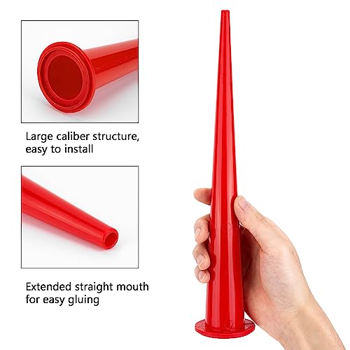 3 Pack Red Caulking Nozzle for Sausage Caulk Gun, Reusable Epoxy Replacement Extension Applicator Cap