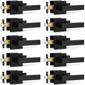 Plustool 10 Pack Matte Black Door Handles Interior, Passage Door Knobs Closet Door Levers for Hallway, Heavy Duty Square Doorknob Non-Locking Handlesets for Left & Right Sided Doors