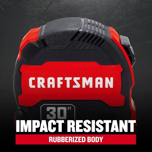 CRAFTSMAN 30-ft Tape Measure with Fraction Markings, Retractable (CMHT37445S) - size: (Pack of 1)