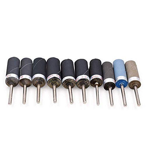 10 Pcs Sanding Drums Sleeves Sandpaper Bar Sander Accessories Rotary Kit Polishing Burr Stick Roller Sanding Tool 1000 Grits