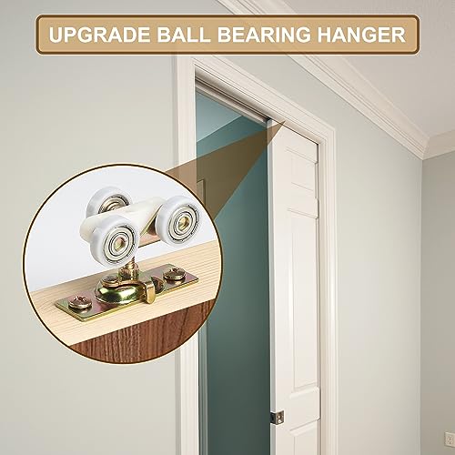 ACEPLANET Pocket Door Commercial Grade Hanger Fits Johnson Part #1125 & Upgrades #1500 Hardware Kit, 1" Nylon Ball Bearing, 1-1/4" C.T.C, Min. 1" Thick Doors, 200lbs Capacity