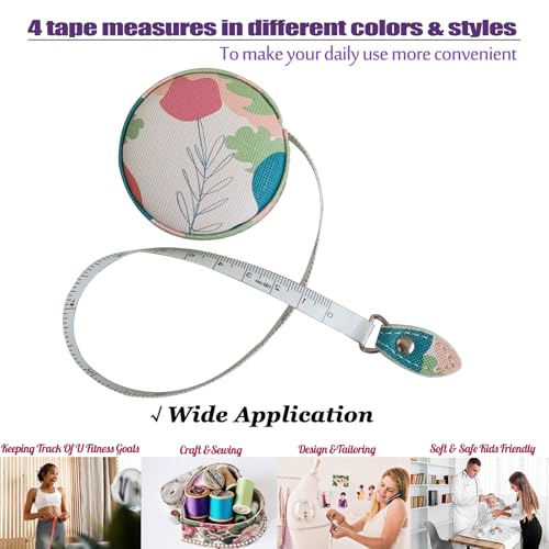 Tape Measure for Body Measuring Fabric Sewing Tailor Ruler Flexible Soft Pocket Small Mini Body Measurement Cloth Measuring Tape 60 Inch Premium Leather Retractable Tape Measure - color: Rose 1 pack
