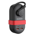 ORICO 65W GaN Travel Power Strip, 7 in 1 Charging Station(3AC, 4 USB Ports) - color: Black