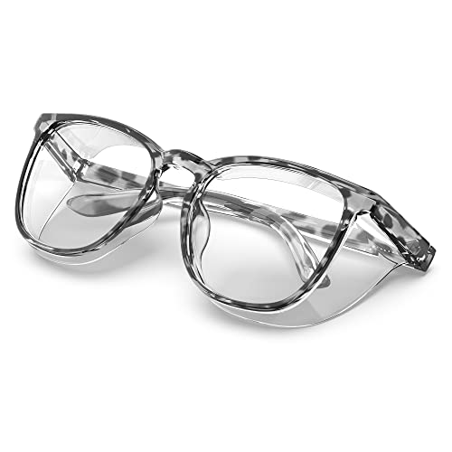 Stylish Safety Glasses, Clear Anti-Fog Anti-Scratch Protective Glasses For Men And Women - color: Leopard Gray