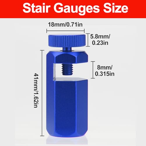 Tall Stair Gauges for Framing Square with Holder & Hook, 2P/Blue - color: Blue