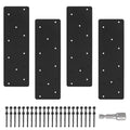 4 Pcs 15.7"x5"Straight Steel Flat Plate for Pergola - style: Straight Steel Flat Plate(16"x 5")