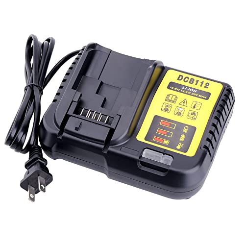 Biswaye DCB112 DCB115 20V Max Charger Charges All DCB201 DCB204 DCB606 DCB609 DCB207 DCB206 DCB203 DCB200 DCB120 DCB127 12V Max, 20V Max and 60V Max Li-Ion Cordless Tool Battery Packs