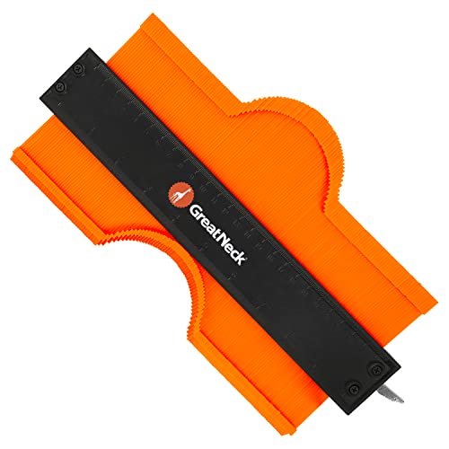 GreatNeck 10" Contour Gauge, Contour Gauge Tool with Lock, Adjust Tightness with Included Hex Key Wrench, ABS Plastic and Rustproof Metal, Dual Measurement on Both Sides - size: 10 inch