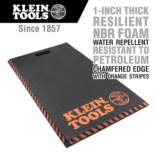 Klein Tools 60136 Kneeling Pads, Adult Men's Large Soft Thick Closed Cell Soft Foam Professional Tradesman Pro Pads with Handle - size: Large