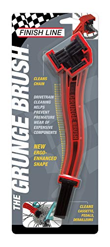 Finish Line Grunge Brush Bike Chain & Gear Cleaner – Dual-Sided Bristles for Chains, Cassettes & Hard-to-Reach Areas - size: 1 Count (Pack of 1)