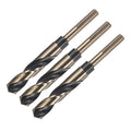 uxcell 3pcs Reduced Shank Twist Drill Bits 17mm Black Nitride & Gold Titanium Coated High Speed Steel 4341 with 10mm Shank for Stainless Steel Alloy Metal Plastic Wood - size: 17mm x 10mm