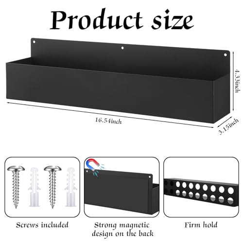 2 Pcs Magnetic Aerosol Spray Can Holder, 16.54 x 3.15 x 4.33 Inch, Black - size: 16.54 x 3.15 x 4.33 Inch