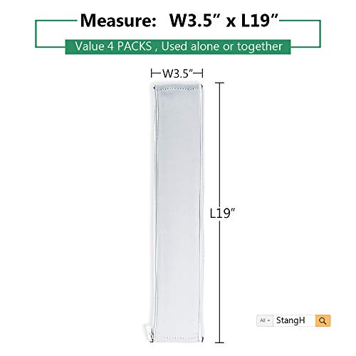 StangH Office Cable Management kit with Zipper 19 Inch, 4 Pieces -White - color: Greyish White, size: 19"L x 3.5"W-4PACKS