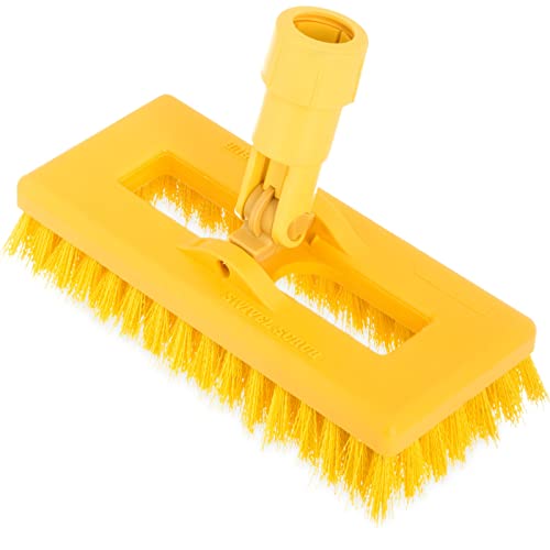 SPARTA 3638831EC05 Polyester Rectangle Scrub Brush, Floor Brush, Cleaning Brush With Swivel Head For Cleaning, 8 Inches, Yellow - color: Yellow