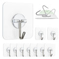 Adhesive Wall Hooks, 13 lb Clear Window Hooks Sticky Hooks 10 Pack
