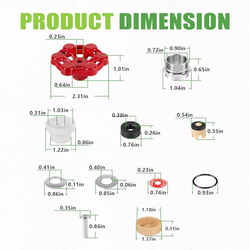 ASSE 1019-A Repair Kit for Anti-Siphon Frost-Free Sillcock Valves, Universal Outdoor Faucet Repair Kit Including VACVBKX1B Vacuum Breaker Kit and Metal Handle (2 Pack)