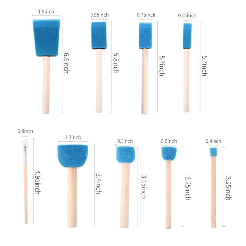 Foam Paint Brushes, 48 Pcs -10 Sizes, Paint Sponge, Premium Foam Brushes - color: Blue