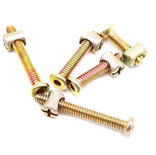 100pcs 1/4-20" Zinc Plated Hex Socket Cap Bolts Barrel Nuts Assortment Kit for Crib Baby Bed Cots Chairs