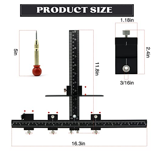 Haootadiy Cabinet Hardware Jig,Aluminum Cabinet Handle jig,Cabinet Hardware Template for Handle Pull Knob - color: Black