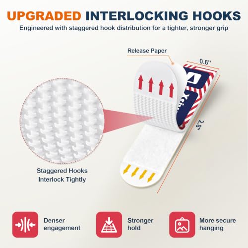 Damage Free Picture Hanging Strips Heavy Duty, L 40 Strips (20 Pairs) - size: L 20 Pairs
