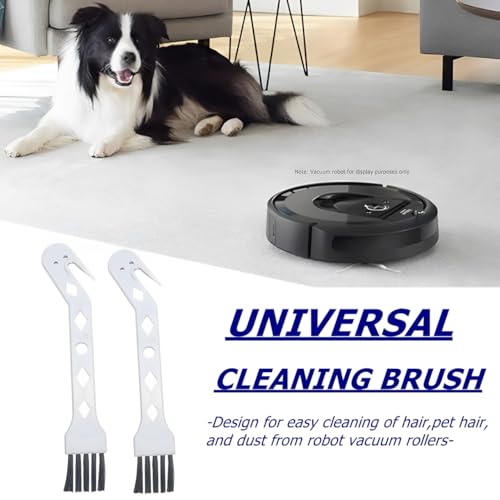2 Packs Handheld Vacuum Cleaning Brush, Sweeping Robot Cleaner Brush, Universal Tool Brush for Cleaning Hair/Pet Hair/Dust - color: White