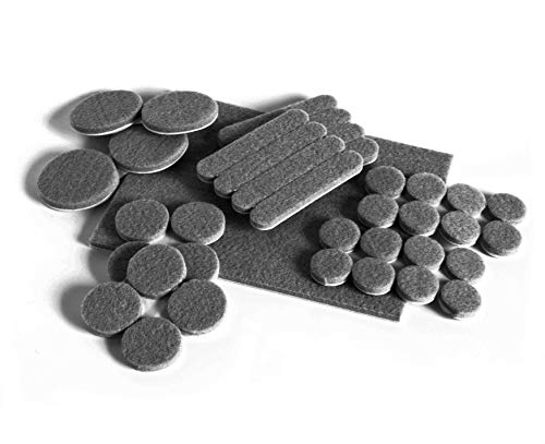 Slipstick Premium Wool Felt Furniture Pads/Floor Protector Variety Pack (37 Pieces) Self Stick Furniture Felt Protection Pads, Safe on All Hard Surfaces, Gray, CB171 - size: Variety Pack