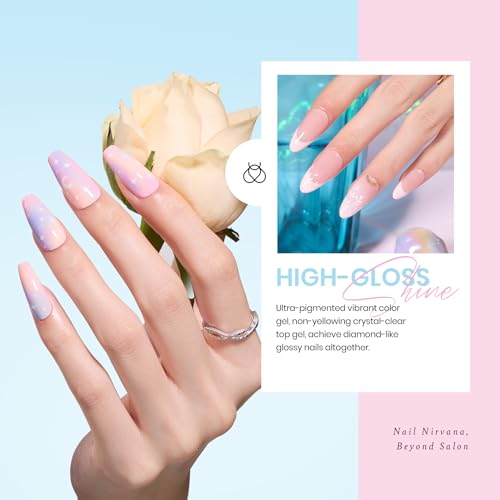 Beetles Gel Nail Polish Set, 23 PCS 20 Colors Pastel Macaron Gel Polish Kit - color: Dreamy Town - 20 Colors (23 Pcs)