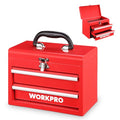 WORKPRO Portable Mini Metal Tool Box with 2 Drawers - color: Red