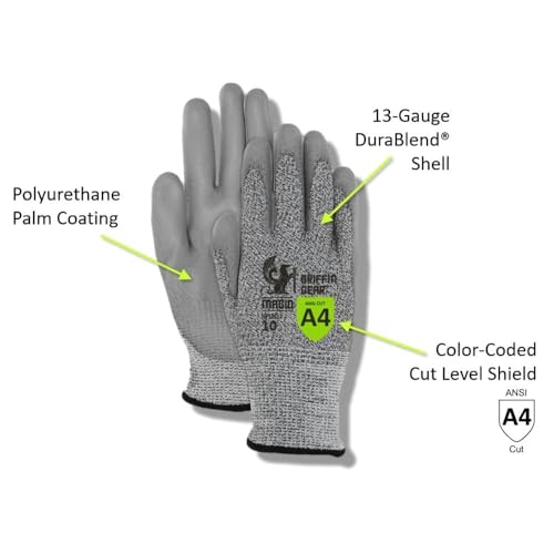 MAGID Griffin Gear ANSI A4 Sandy Nitrile Coated Work Gloves - color: Polyurethane Coating, size: 10/XL, style: 1 Pair